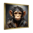 thumbnail image 2 of Designart "Monkey Portrait in Jungle Suit I" Animals Framed Wall Art Decor - Modern Brown Monkey Entryway Framed Wall Art Print, 2 of 6