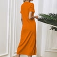 thumbnail image 4 of Kmdttou Women's Summer Fashion Loose Short Sleeve Round Neck Solid Color Dress,Fashionable Casual Dresses for Women 2025, 4 of 4