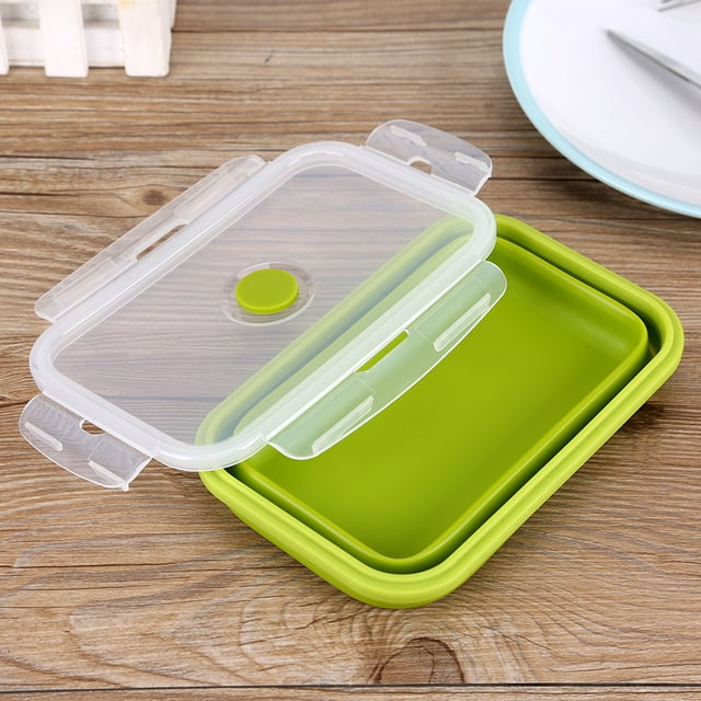 Spptty Collapsible Lunch Box, 800ml Silicone Collapsible Portable Lunchbox Bowl Folding Food Storage Container, Food Container