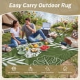 thumbnail image 2 of SIXHOME Outdoor Rug 5'x8' Waterproof Reversible Patio Rug Boho Geometric Indoor Outdoor Rugs Lightweight Plastic Straw Ourdoor Carpet for RV Camping Deck Balcony Modern Porch Decor Green, 2 of 7