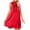 Red, variant on Lmnyox Women' Fashion Mini Dress Ruffle Sleeveless Mock Neck Dress Summer Flowy Cocktail Dress
