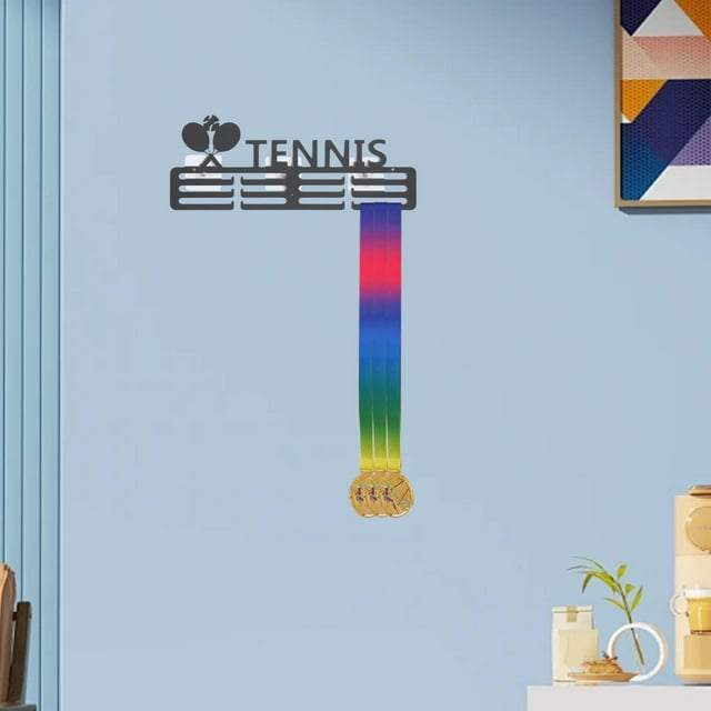 Percha para exhibición de medallas, marco para soporte de medallas, hierro resistente fácil de instalar para deportes, correr, soporte para medallas p Tenis
