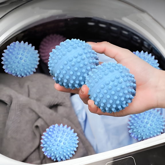 ACDANC 6-Pack Reusable Dryer Balls,Plastic Laundry Fabric Softener,Wrinkle Reducer,Static Cling Eliminator,Eco-Friendly Drying Aid for Fast,Soft,Quiet Results (6.5cm)
