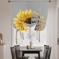thumbnail image 3 of Yellow Sunflowers Balloon Curtains for Living Room/French Door, Floral You Are My Sunshine Grey Quotes Tie Up Curtains 63 Inch Length Energy Saving Kitchen Curtains Shades for Windows 42"x63", 3 of 8