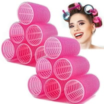 Hair Curlers Rollers, 12Pcs Big Hair Rollers Self Grip Holding Curlers for Long Medium Short Thick Fine Thin Hair Bangs Volume (Random Color)