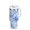 Blue Watercolor Floral Pattern, variant on 40 oz Insulated Stainless Steel Tumbler Double Wall Stainless Steel Tumbler with 2-Way Drinking Blue Ink Pattern