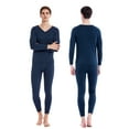 thumbnail image 2 of dzxyzu Thermal Underwear for Men Long Johns with Fleece Lined, Base Layers Men Cold Weather Top Bottom, Plus Velvet Seamless Loungewear Fall Winter Bottoming Suit -Blue, 2 of 3