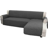 Easy-Going Reversible L Shape Sofa Slipcover Sectional Couch Cover, Large Size, Dark Gray