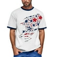 thumbnail image 2 of Men's Fashionable Independence Day Graphic Tee, Round Neck Short Sleeve Shirt with Soft Jersey Fabric ,Blue XL, 2 of 5