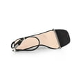 thumbnail image 4 of BLISSFUL STEP Women's Square Toe Rhines Adjustable Ankle Strap Stiletto Heels Sandal Black 10, 4 of 8