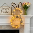 thumbnail image 1 of Easter Bunny Wreath with Lights for Front Door Spring Home Decor Indoor Outdoor, 1 of 6