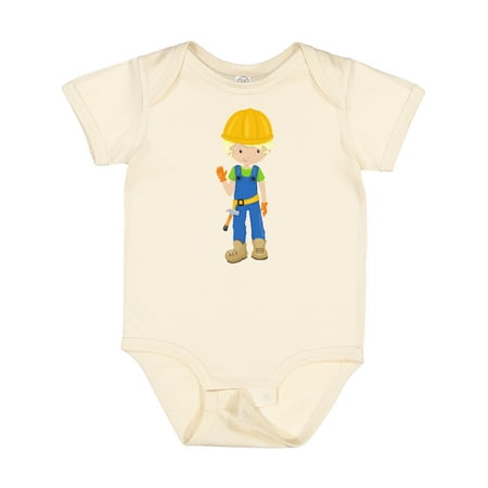 

Inktastic Construction Worker Blond Hair Cute Boy Hammer Gift Baby Boy Bodysuit
