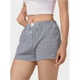 thumbnail image 3 of Plaid Shorts for Women Casual Elastic Waist Aesthetic Lounge Bottom Baggy Pajama Shorts Boxers Sleepwearpwear, 3 of 4