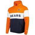 thumbnail image 2 of Men's New Era Navy/Orange Chicago Bears Colorblock Throwback Pullover Hoodie, 2 of 3