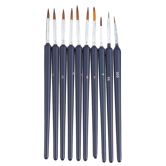 10 pinceles de artista, pincel fino para pintura al óleo, pincel fino para delinear