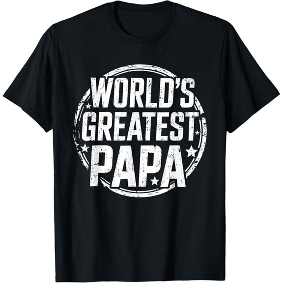 World'S Greatest Papa Shirt Best Grandpa Men T-Shirt