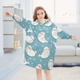 thumbnail image 4 of Wearable Blanket Christmas Hoodie for Cute Cartoon Seal Picture Flannel Hooded Blanket with Pockets and Sleeves Suitable, 4 of 7
