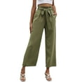 thumbnail image 4 of Qmyliery Women Wide Leg Pants, Elegant High Waist Loose Casual Party Street Cropped Trousers, 4 of 8