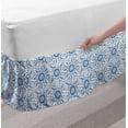 thumbnail image 2 of Blue and White Bed Skirt, Dutch Tile Design with Large Flowers and Detailed Petals Antique Ethnic, Elastic Bedskirt Dust Ruffle Wrap Around for Bedding Decor, 4 Sizes, Blue and White, by Ambesonne, 2 of 2