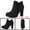 Black, variant on Unique Bargains Women's Round Toe Chunky Heeled Ankle Heel Boots Red (Size 5.5)