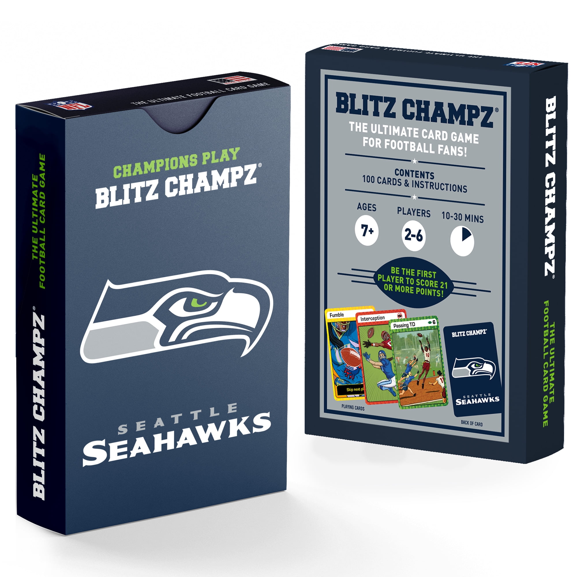 Blitz Champz Seattle Seahawks Card Game, Family Game for Adults & Kids, Easy-To-Learn Party Game