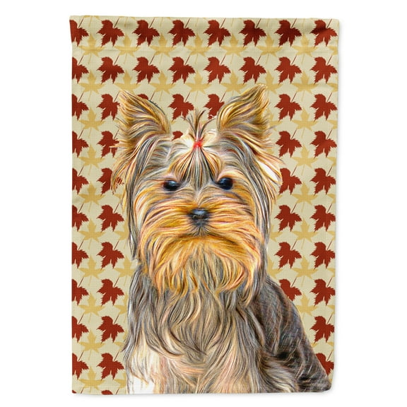 Fall Leaves Yorkie / Yorkshire Terrier Garden Flag