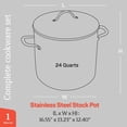 thumbnail image 2 of Olla alta Emporio Kitchen de acero inoxidable de 24 cuartos con tapa, 2 of 8