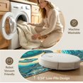 thumbnail image 5 of ODIKA 9'x12' Washable Area Rug Low Pile, Flatwoven, Beachy Ocean Entry Themed Teal Bathroom Long Nautical Turtle Refined Structured for Great Room, Indoor Concept, Large Living, 5 of 7