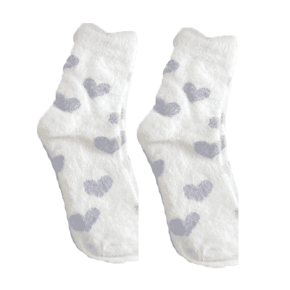 AUQ 2Pairs Socks Charming Fuzzy Socks for Home Lounging,Thick Warm Long Socks to Beat the Winter Chill,Style5