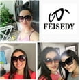 thumbnail image 3 of FEISEDY Retro Overesized Cat Eye Sunglasses Women Men Square Cateye UV400 Sunglasses B2629, 3 of 8