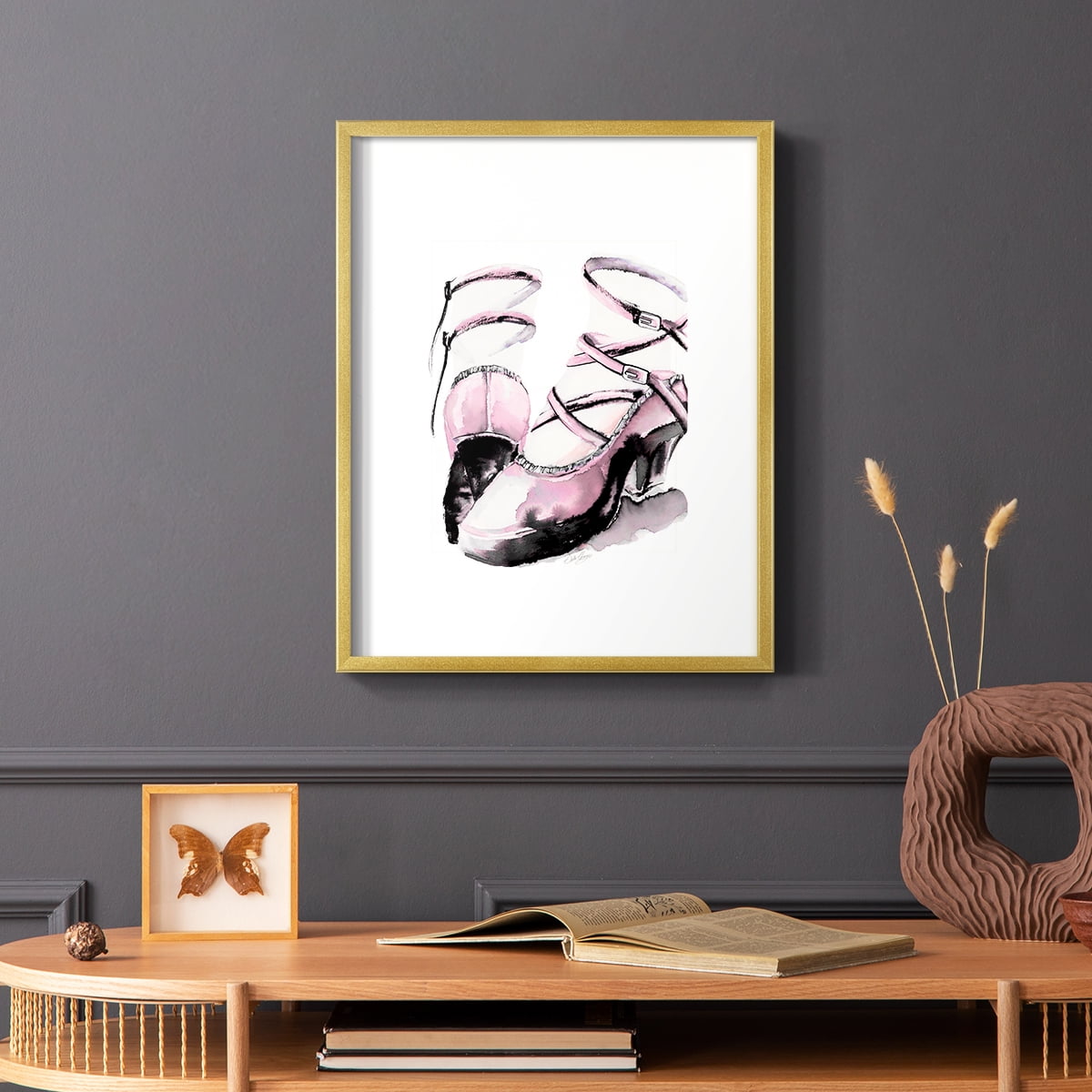 Strappy Platform in Paper Solid Wood 22 x 28 Framed Print