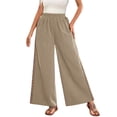 thumbnail image 3 of Kelon Women's Casual Pants, Women Elastic High Waisted Wide Leg Pants Casual Loose Boho Palazzo Crochet Panel Trousers 2026 Women's Clothing, M, 3 of 8