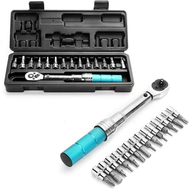 Bicycle Torque Wrench Set, 1/4 Inch Drive Torque Wrench With Precision Micro Adjustment For Safe And Precise Bike Maintenance, Protective Storage Case Included