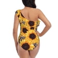 thumbnail image 5 of Goofa Artistic Zebra Print Sunflower Pattern Women's One Piece Swimsuits Tummy Control Bathing Suits Asymmetric One Shoulder Swimwear-X-Large, 5 of 6