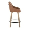thumbnail image 5 of Hannah 26" Fixed-Height Counter Stool Set of 2 with Backs, Counter Height Chairs, Counter Height Stools Swivel, Swivel Counter Stools For Kitchen Island (Camel Faux Leather), 5 of 6