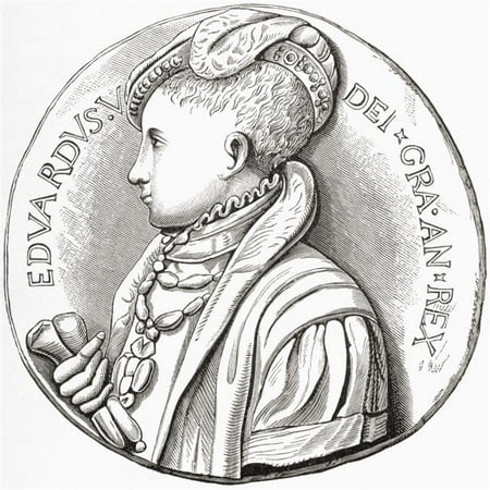 Coronation 4 Light Coronation Medal Of Edward Vi Edward Vi 1537 To 1553 King Of England And Ireland From The Book Short History Of The English People By JR Green Published London 1893 PosterPrint ()