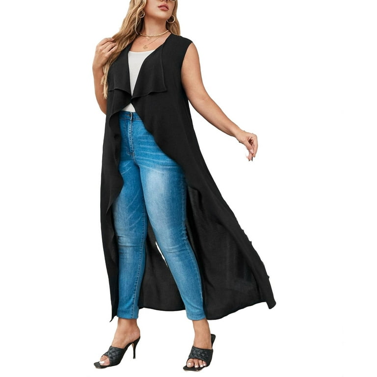 Black top waterfall vest