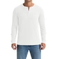 thumbnail image 5 of Iceglad Men's Henley Shirts Long Sleeve Basic Waffle Pique Pullover T-Shirt with Pocket, 5 of 9