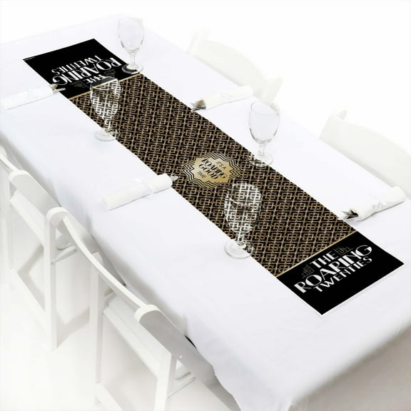 Big Dot of Happiness Roaring 20's - Petite 1920s Art Deco Jazz Party Paper Table Runner - 12 x 60 inches