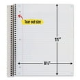 thumbnail image 3 of Wirebound Notebook with Two Pockets, 1-Subject, Medium/College Rule, Assorted Cover Color, (100) 11 x 8.5 Sheets, 3/Pack | Bundle of 2 Packs, 3 of 8
