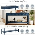 thumbnail image 4 of MODERNLUXE 60" Modern Console Table,Narrow Long Sofa Table with 3 Drawers,Open Storage Shelf and Honeycomb Design,Hallway Foyer Table Behind Couch Table for Entryway, Living Room,Foyer,Navy Blue, 4 of 8