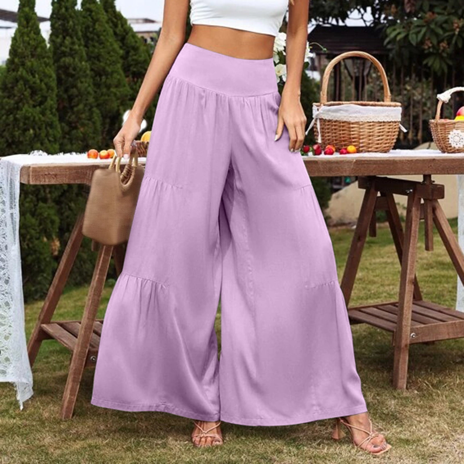 Upioiwer Size Black Pants Worthington Pants For Women Size Womens Pants  Ladies Solid Color Casual Pocket Loose Cotton Patchwork Wide Leg Pants  Ladies Trousers Cotton And Hemp Size Yoga Pants Wide Leg -