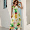 thumbnail image 2 of Lunarable Pineapple Pattern Design Sleeveless Dress Summer Clothes for Women Women's Clothing 2025, 2 of 7