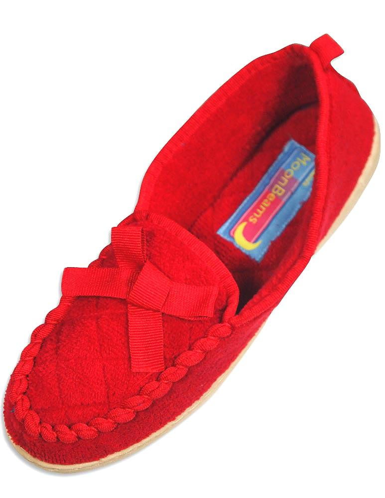 ladies red moccasins