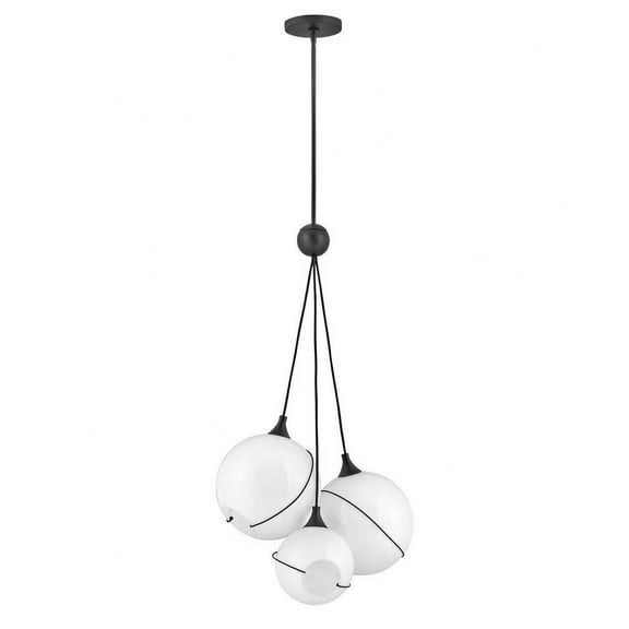 3 Light Pendant In Modern-Bohemian Style 18.25 Inches Wide By 36.5 Inches High-Black Finish Hinkley Lighting 30304Blk-Wh