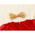 thumbnail image 4 of Robe de Noël Décontractée pour Filles Manches Longues Col Rond Imprimé Dessin Animé Robe Trapèze avec Bandeau, 4 of 9