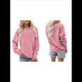 thumbnail image 3 of Sudaderas Informales de Cuello Redondo para Mujer, Camisetas de Larga y Corte Holgado para Otoño. Rosa L, 3 of 6