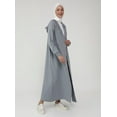 thumbnail image 5 of Hood Detailed Snap Fastener Sports Topcoat- Gray Blue - Benin, 5 of 8