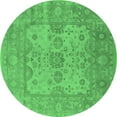 thumbnail image 1 of Ahgly Company Indoor Round Oriental Emerald Green Industrial Area Rugs, 6' Round, 1 of 4