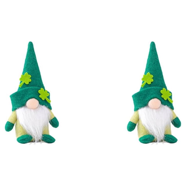 kurtrusly St. Patrick'S Day Poupée Figure Sans Visage Décoration de Salon Fait à la Main Mâle 2Set